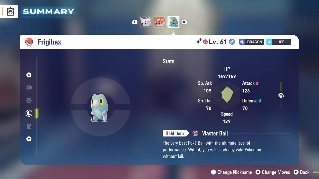 Shiny Alpha Frigibax Pokemon Legends Za Mega Dimension DLC 6IV Competitive Battle Ready Pokémon card photo 2