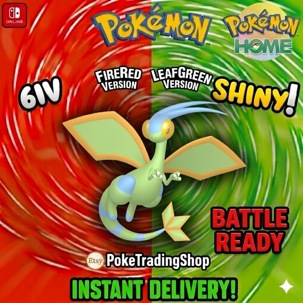 SHINY FLYGON Pokémon FireRed LeafGreen 6IV Competitive Battle Ready Pokémon card photo