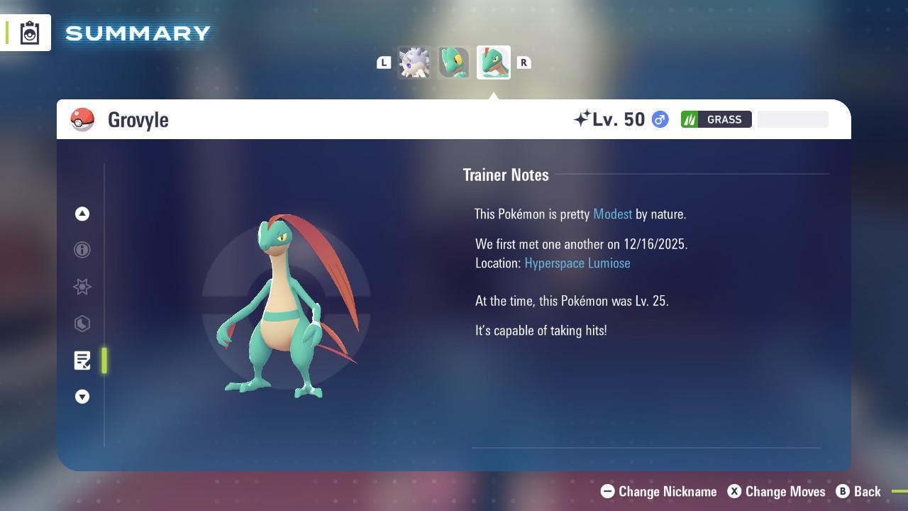 Shiny Grovyle Pokemon Legends ZA Mega Dimension DLC 6IV Competitive Battle Ready Pokémon card photo 4