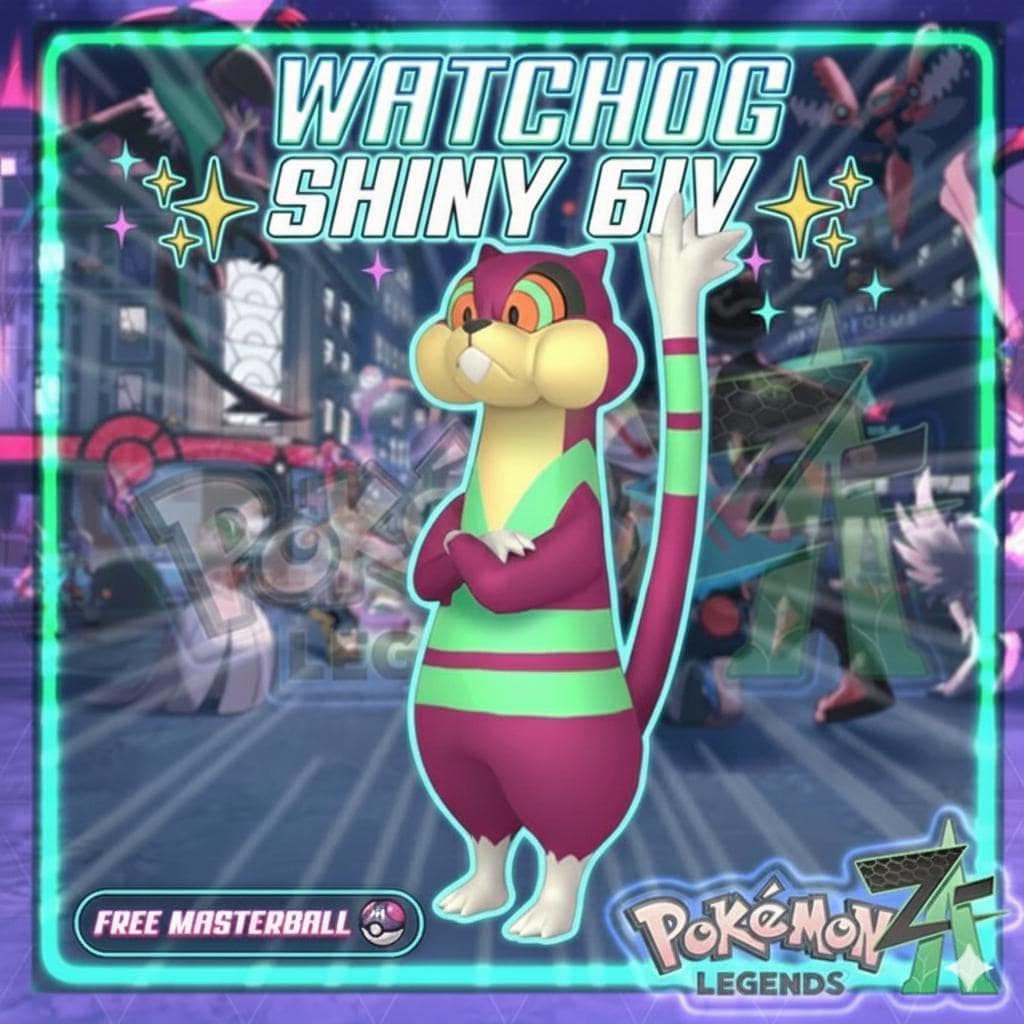 Foto de la carta Pokémon Shiny WATCHOG Pokémon Legends ZA 6IV Listo para la Batalla Competitiva