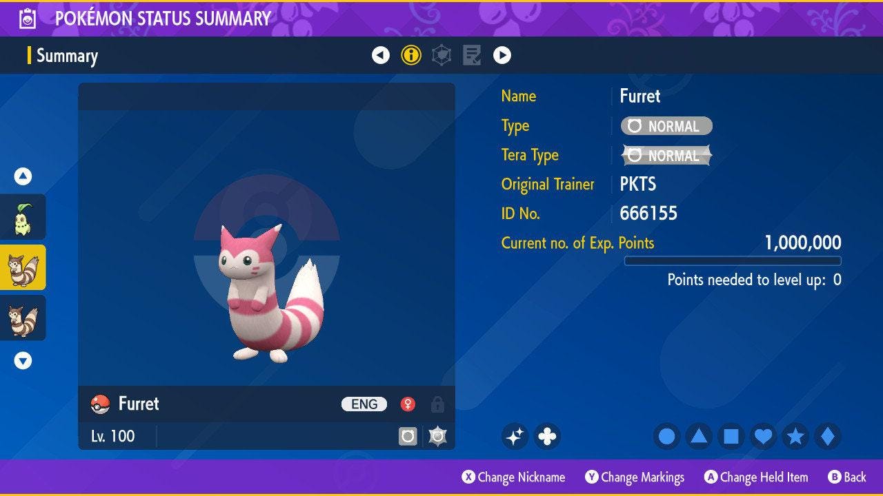 Shiny FURRET Pokémon Scarlet Violet 6IV Competitive Battle Ready – Scarlet & Violet Pokémon card photo