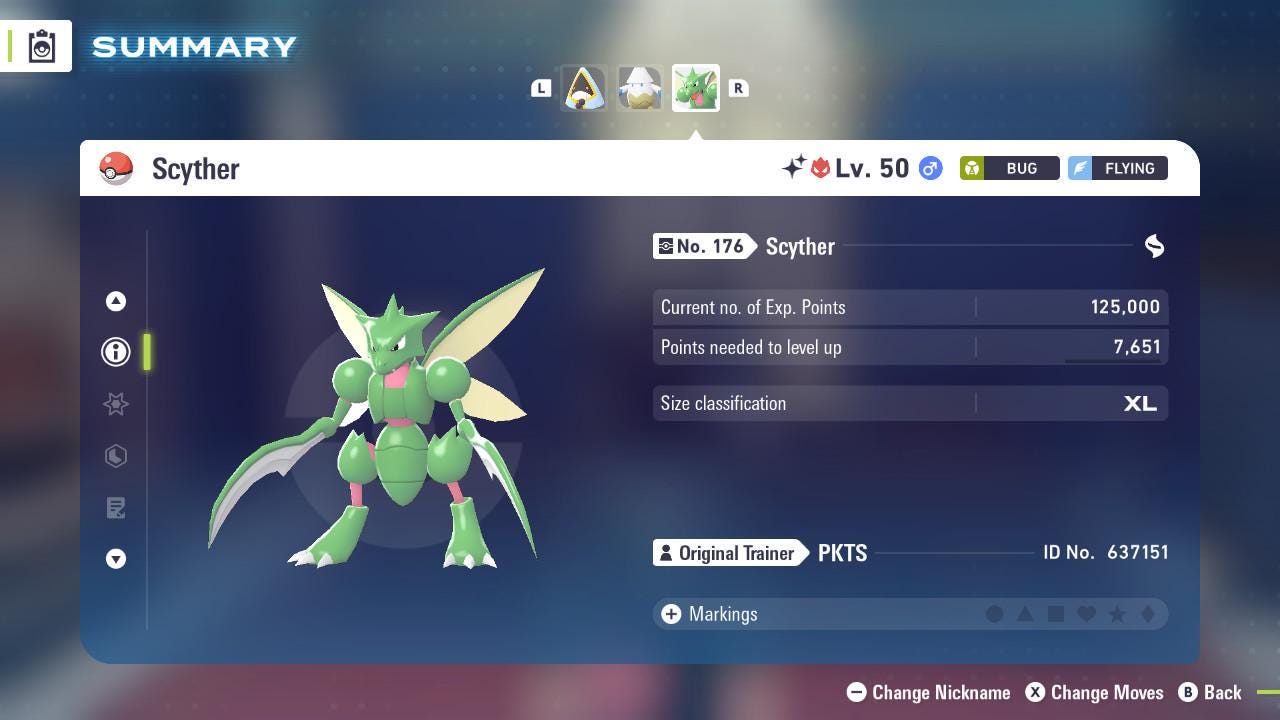 Shiny Alpha Scyther Pokémon Legends ZA 6IV Competitive Battle Ready Pokémon card photo 2