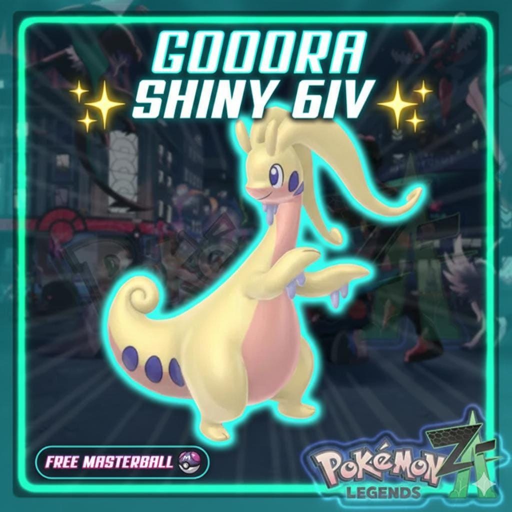 Shiny GOODRA Pokémon Legends ZA 6IV Competitive Battle Ready Pokémon card photo