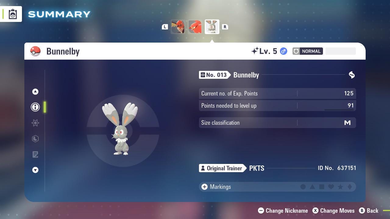Foto de la carta Pokémon Shiny BUNNELBY Pokémon Legends ZA 6IV Listo para el Combate Competitivo 2