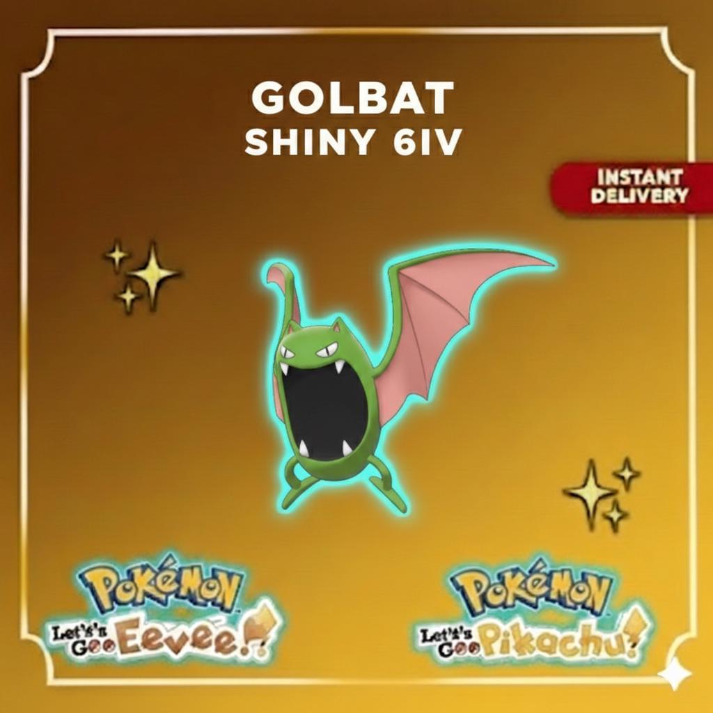 Shiny GOLBAT Female 6IV Competitive Battle Ready – Shiny Pokémon Pokémon card photo