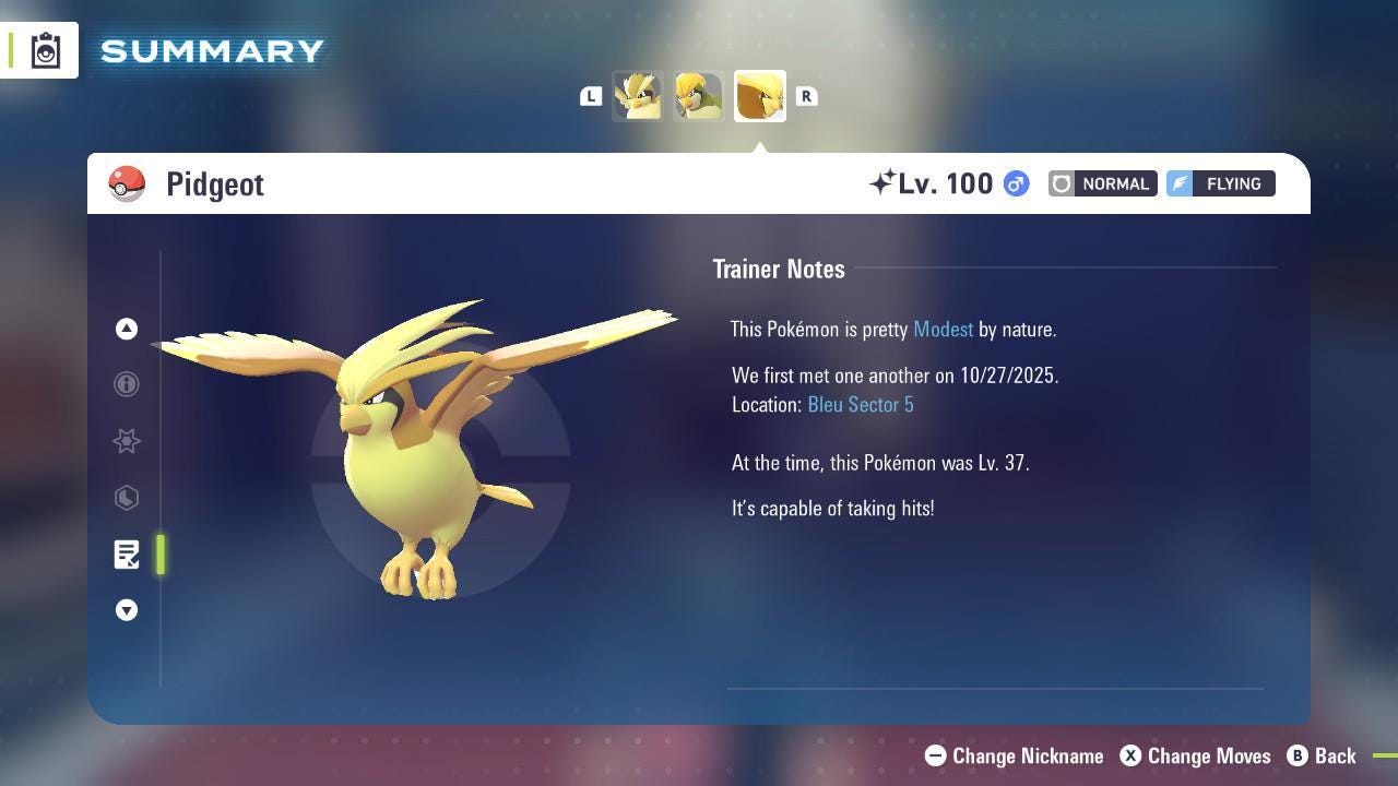Shiny PIDGEOT Pokémon Legends ZA 6IV Competitive Battle Ready Pokémon card photo 4