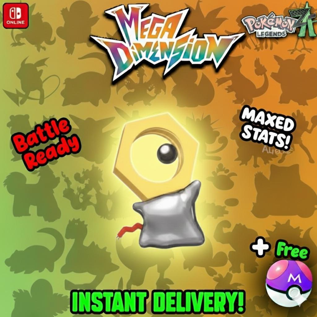 Non Shiny 6IV Meltan Pokemon Legends Za Mega Dimension DLC 6IV Competitive Battle Ready Pokémon card photo