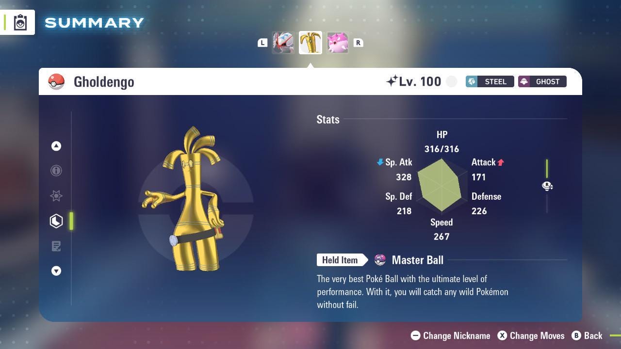 Shiny Gholdengo Pokemon Legends ZA Mega Dimension DLC 6IV Competitive Battle Ready Pokémon card photo 2