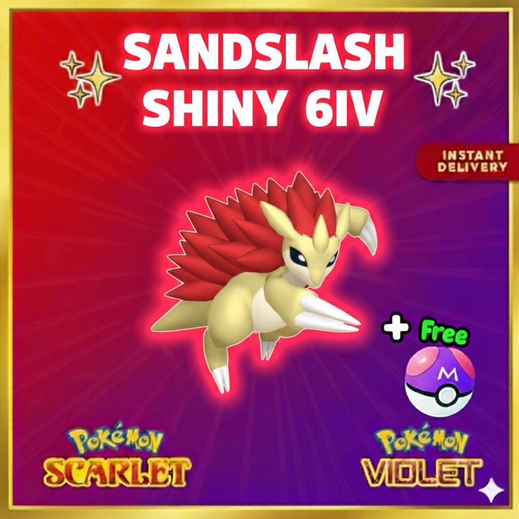 Foto de la carta Pokémon Pokemon Escarlata y Púrpura SANDSLASH Variocolor 6IV Listo para la Batalla Competitiva