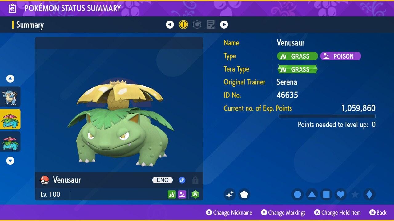 Фото покемона Блестящий VENUSAUR Pokémon Scarlet and Violet 6IV, готовый к соревновательным боям 2