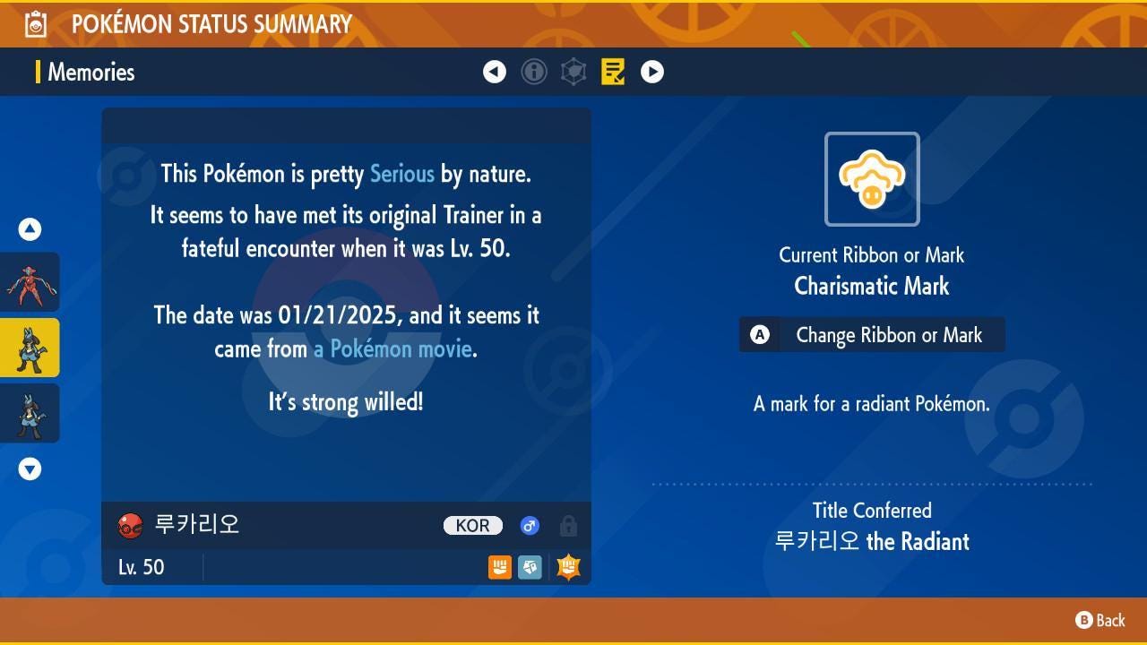 Shiny Event Sir Aaron Korean Lucario Pokémon Legends ZA 6IV Competitive Battle Ready Legend ZA Pokémon card photo 3