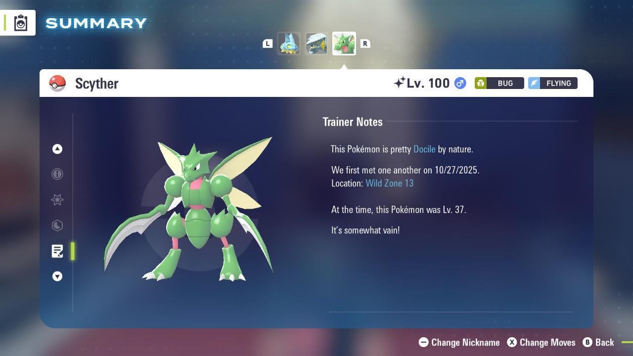 Shiny SCYTHER Pokémon Legends ZA 6IV Competitive Battle Ready Pokémon card photo 4