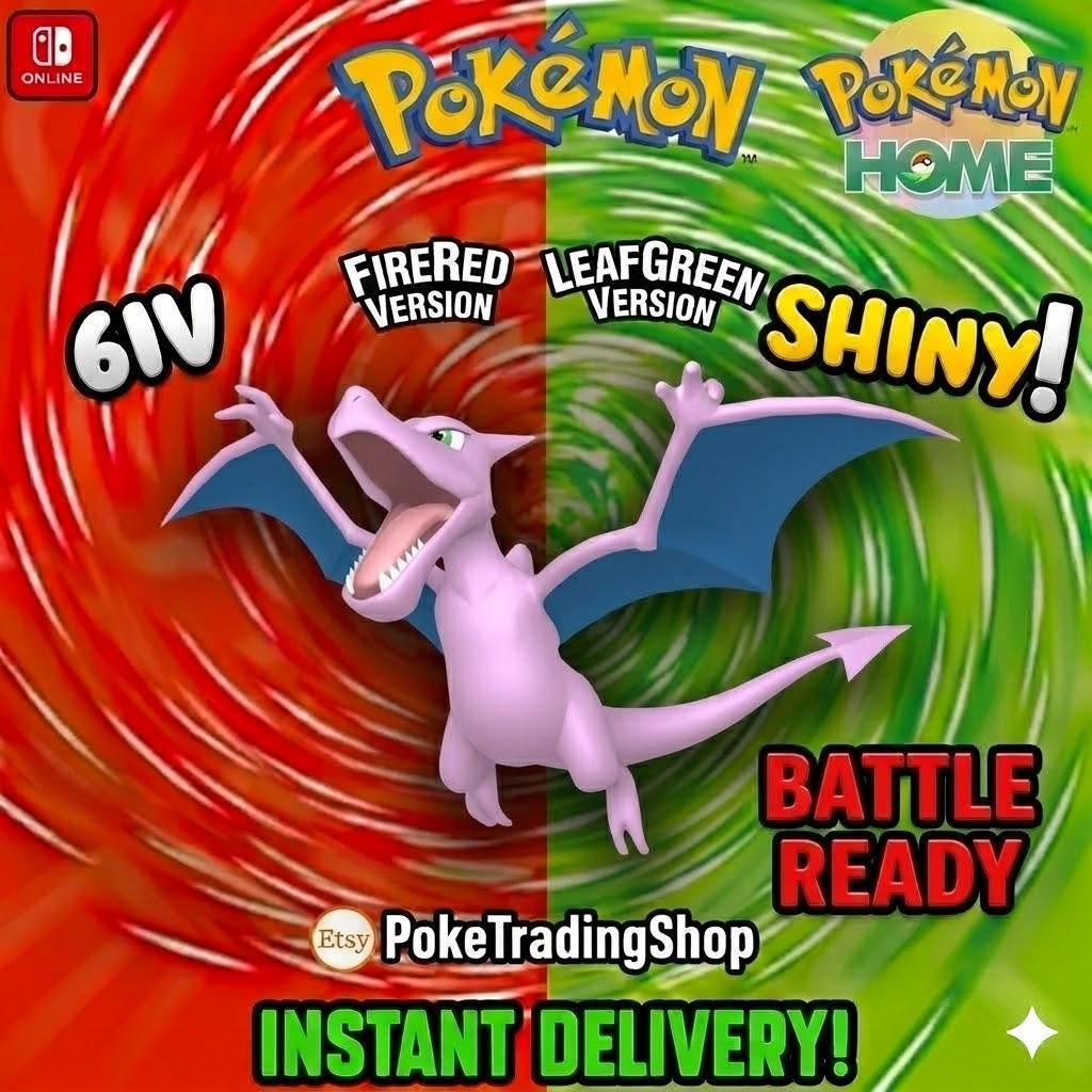 Фото покемона БЛЕСК AERODACTYL Pokémon FireRed LeafGreen 6IV Готов к соревновательным битвам