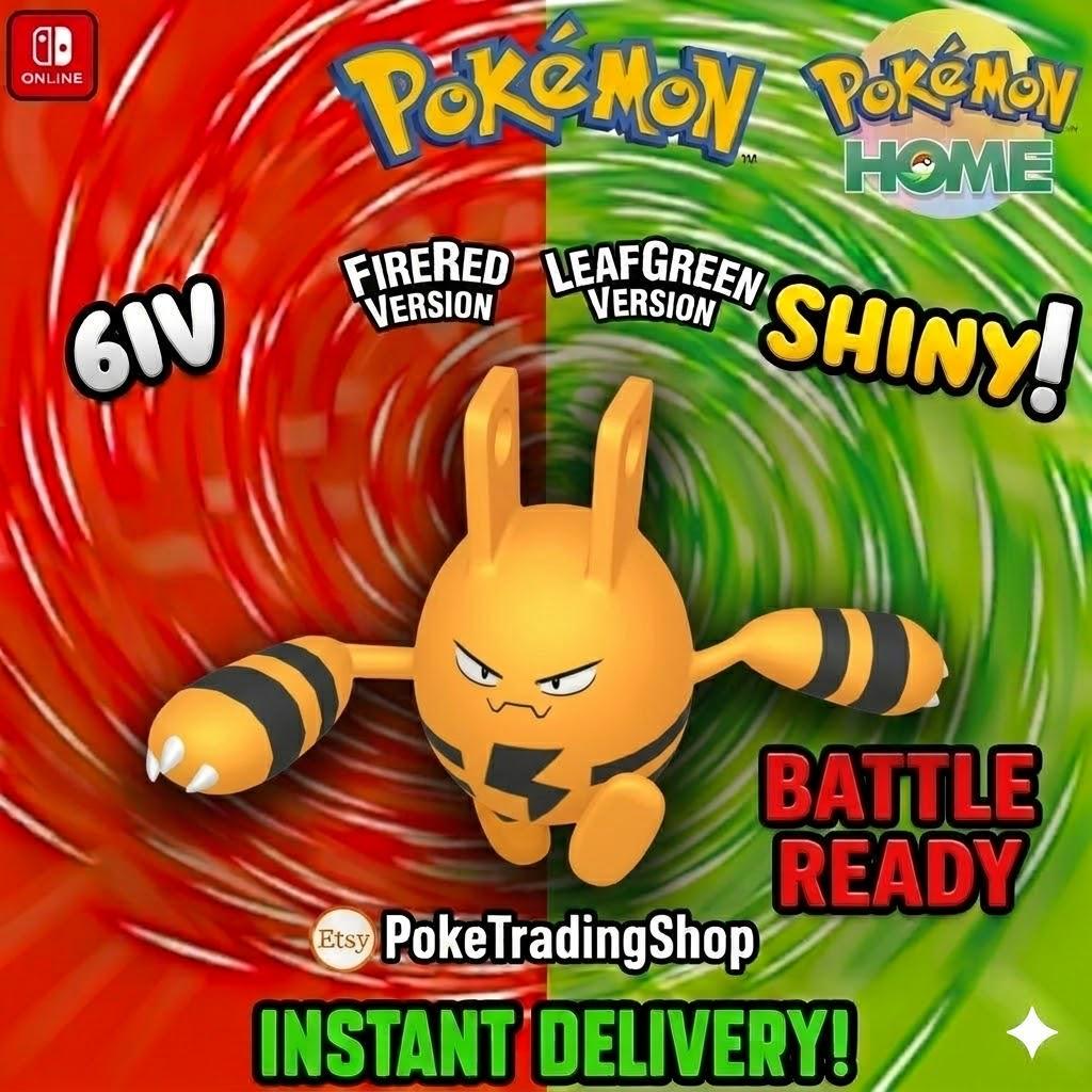Foto de la carta Pokémon ELEKID VARIOCROMÁTICO Pokémon Rojo Fuego Verde Hoja 6IV Competitivo Listo para la Batalla