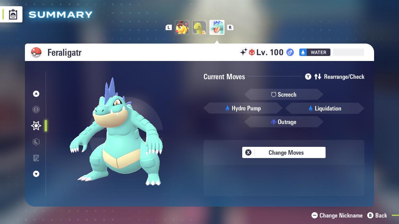 Foto de la carta Pokémon Feraligatr Shiny Alpha Pokémon Legends ZA 6IV Competitivo Listo para la Batalla 4