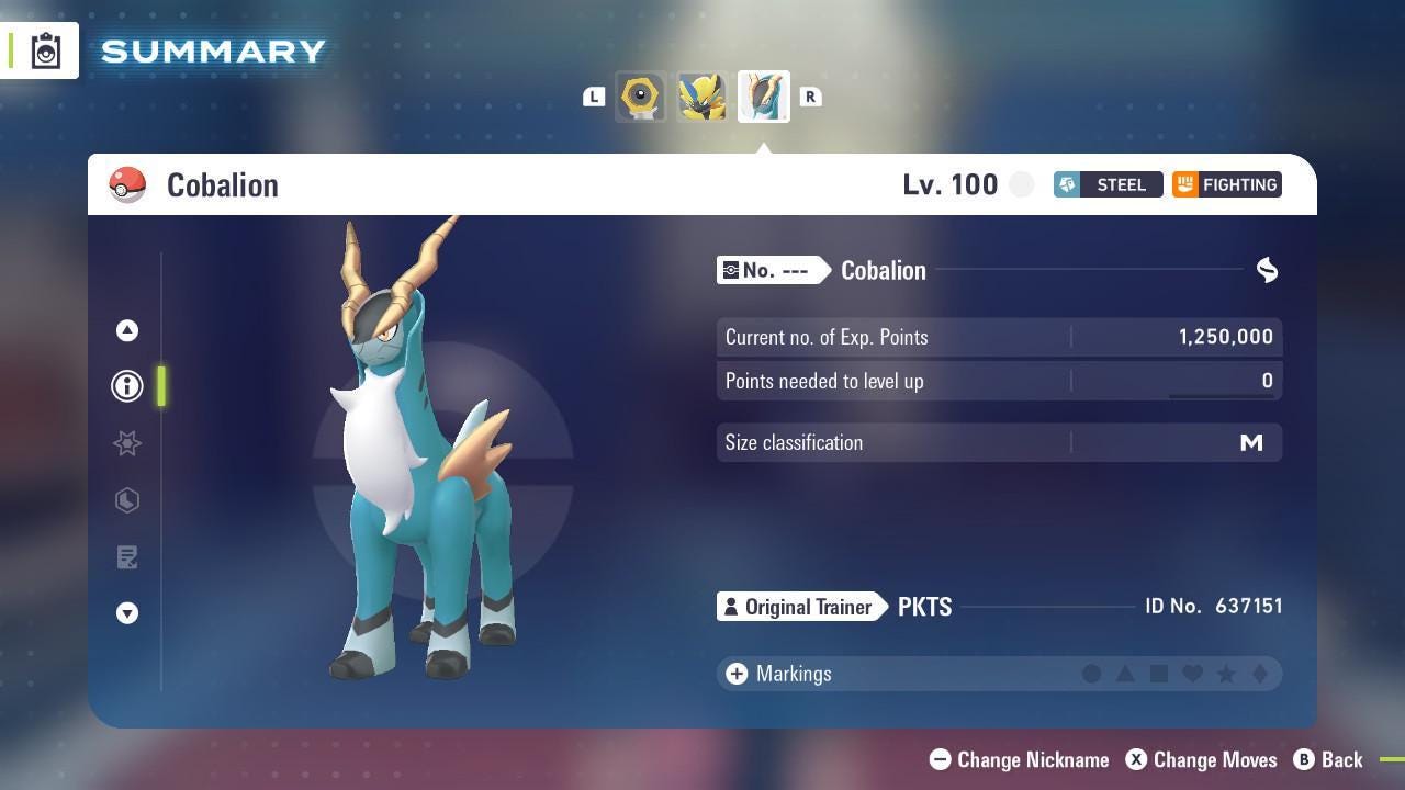 Non Shiny 6IV Cobalion Pokemon Legends Za Mega Dimension DLC 6IV Competitive Battle Ready Pokémon card photo 2