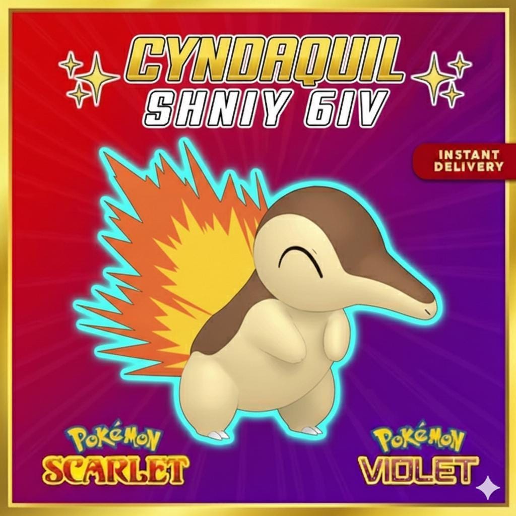 Shiny CYNDAQUIL Pokémon Scarlet and Violet 6IV Competitive Battle Ready – Scarlet & Violet Pokémon card photo