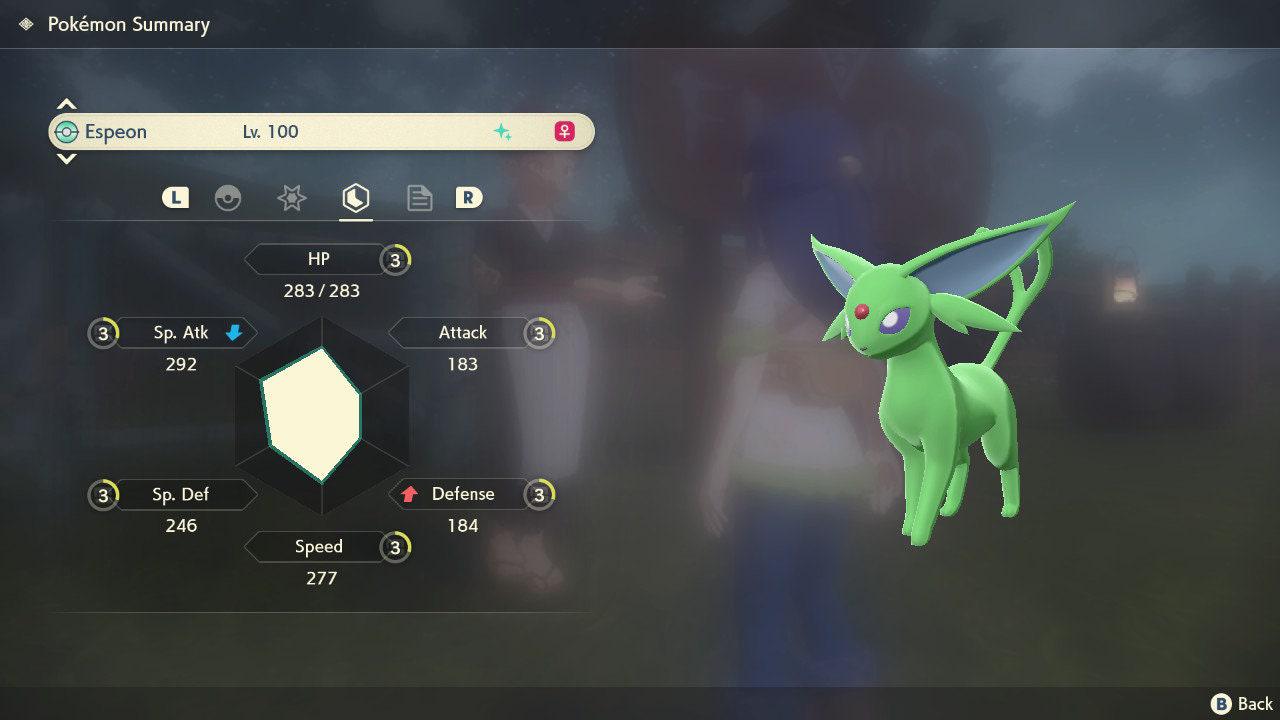 Shiny ESPEON Pokemon Legends Arceus 6IV Competitive Battle Ready Pokémon card photo 4