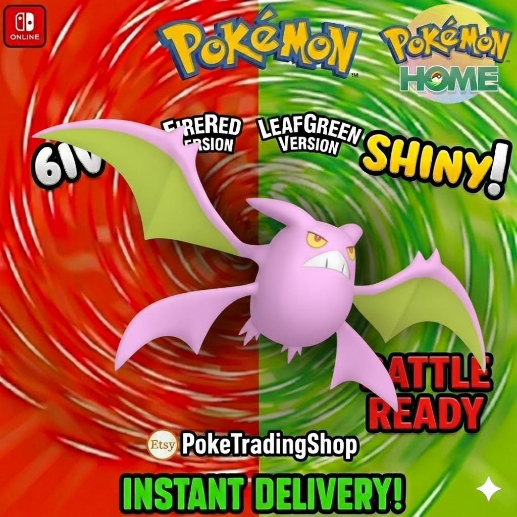 SHINY CROBAT Pokémon FireRed LeafGreen 6IV Competitive Battle Ready Pokémon card photo
