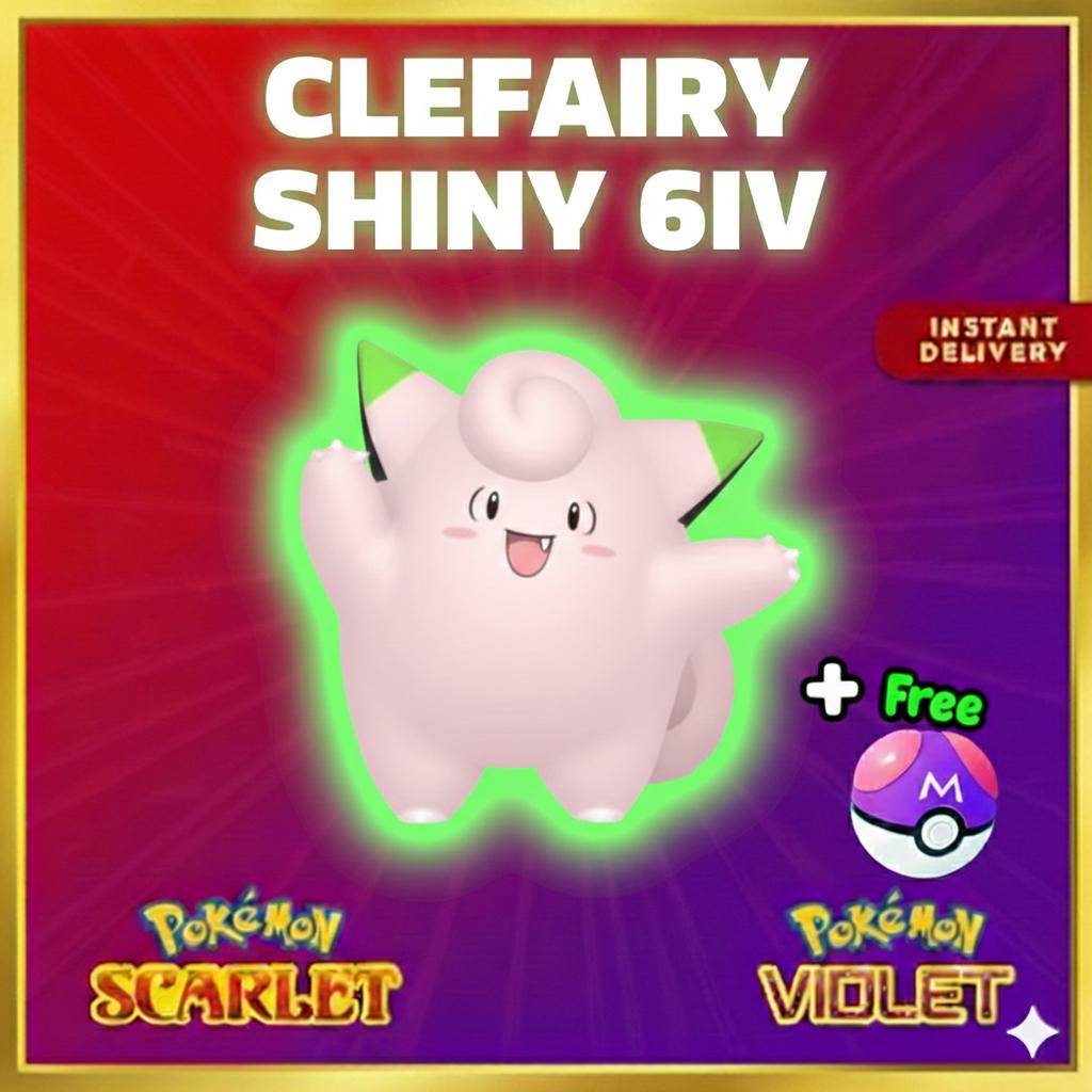 Foto de la carta Pokémon Pokémon Escarlata Púrpura CLEFAIRY variocolor listo para la batalla, EV entrenado, OT personalizado, cualquier objeto equipado, intercambio SV, Alma Cura