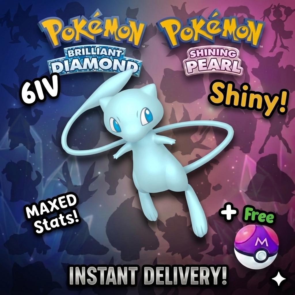 Shiny Mew Pokemon Brilliant Diamond Shining Pearl 6IV Competitive Battle Ready – Brilliant Diamond & Shining Pearl Pokémon card photo