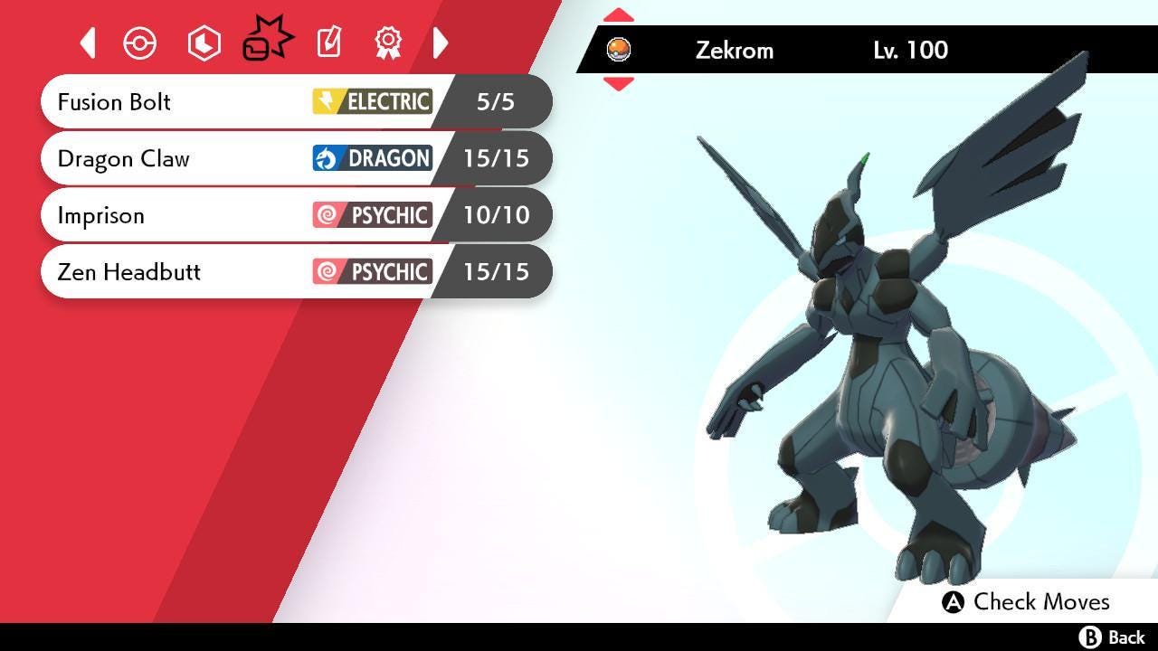 Shiny ZEKROM Pokemon Sword Shield 6IV Competitive Battle Ready Pokémon card photo 3