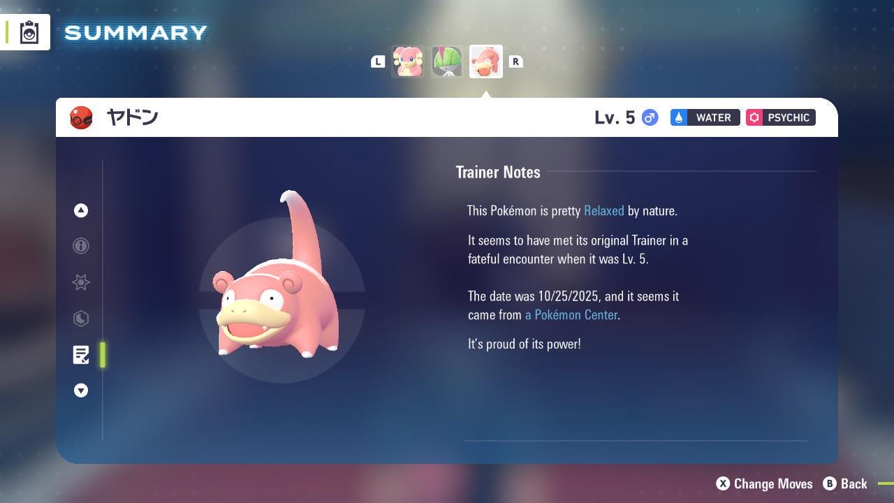 Pokemon ZA Non Shiny 6IV Event SLOWPOKE PokeCenter 251024 Center Kagawa 6IV Competitive Battle Ready Pokémon card photo 4