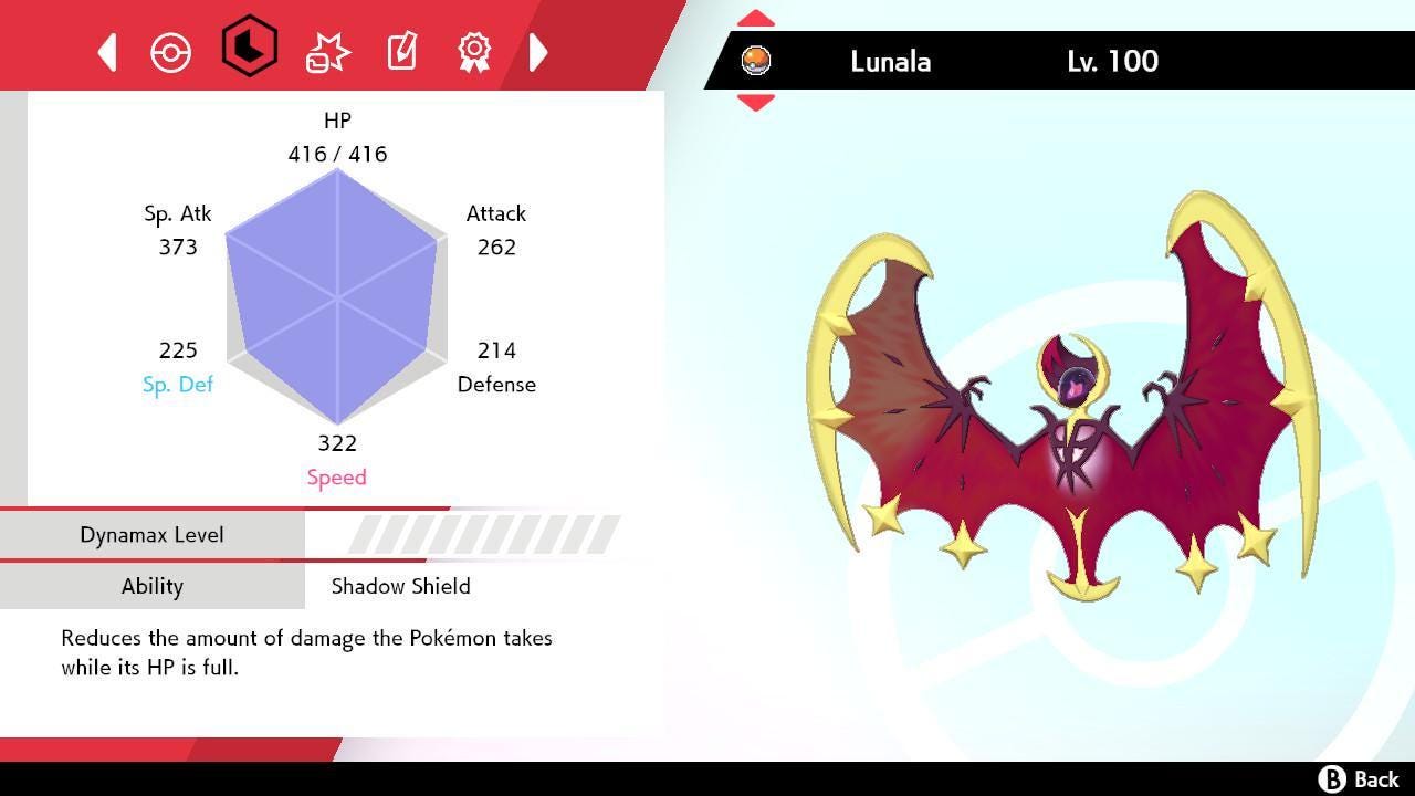 Shiny LUNALA Pokemon Sword Shield 6IV Competitive Battle Ready Pokémon card photo 2