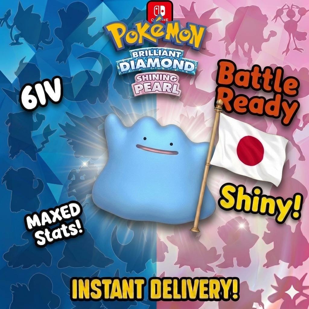 SHINY 6IV DITTO Timid Japanese Masuda Pokémon Shiny Breeding Ditto Pokémon Brilliant Diamond Shining Pearl 6IV Pokémon Masuda – Brilliant Diamond & Shining Pearl Pokémon card photo