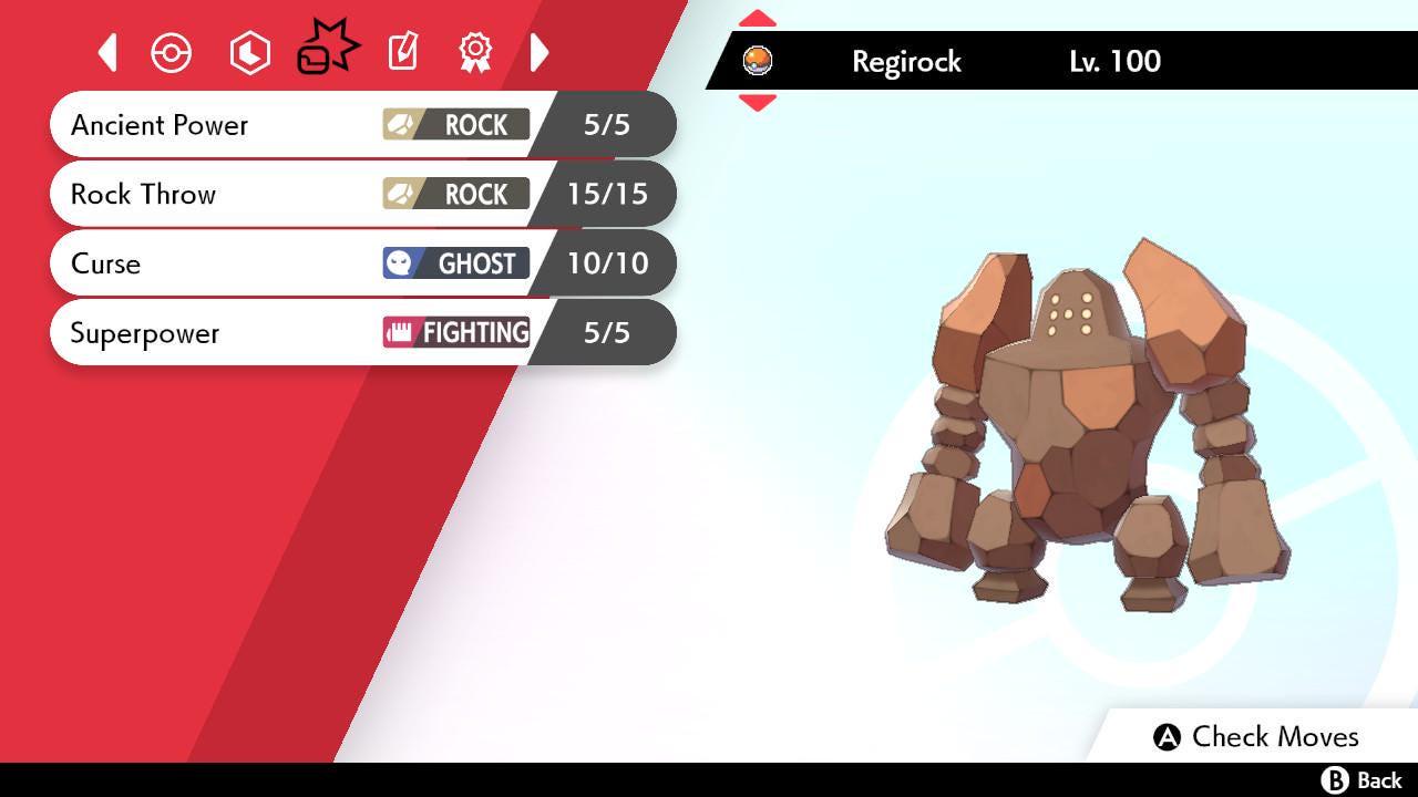 Shiny REGIROCK Pokemon Sword Shield 6IV Competitive Battle Ready Pokémon card photo 3