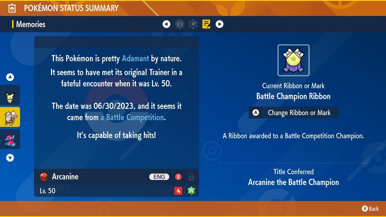 Pokemon Scarlet and Violet Shiny 6IV Event Paul Chua's Arcanine Competitive Set Battle Ready Switch 2 Legend ZA Mega Evolution Pokémon card photo 3