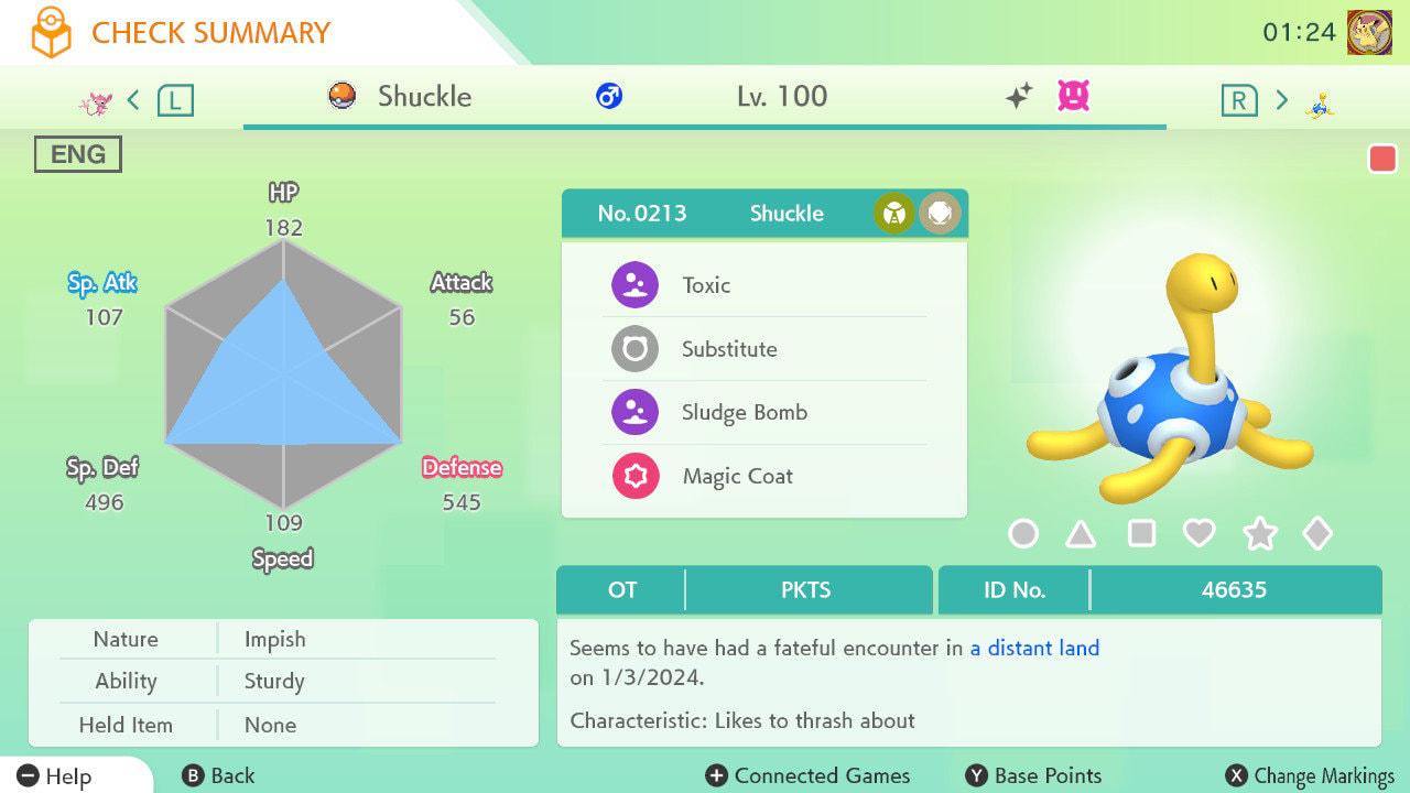 Shiny SHUCKLE Pokémon HOME 6IV Competitive Battle Ready – Pokémon HOME Transfers Pokémon card photo