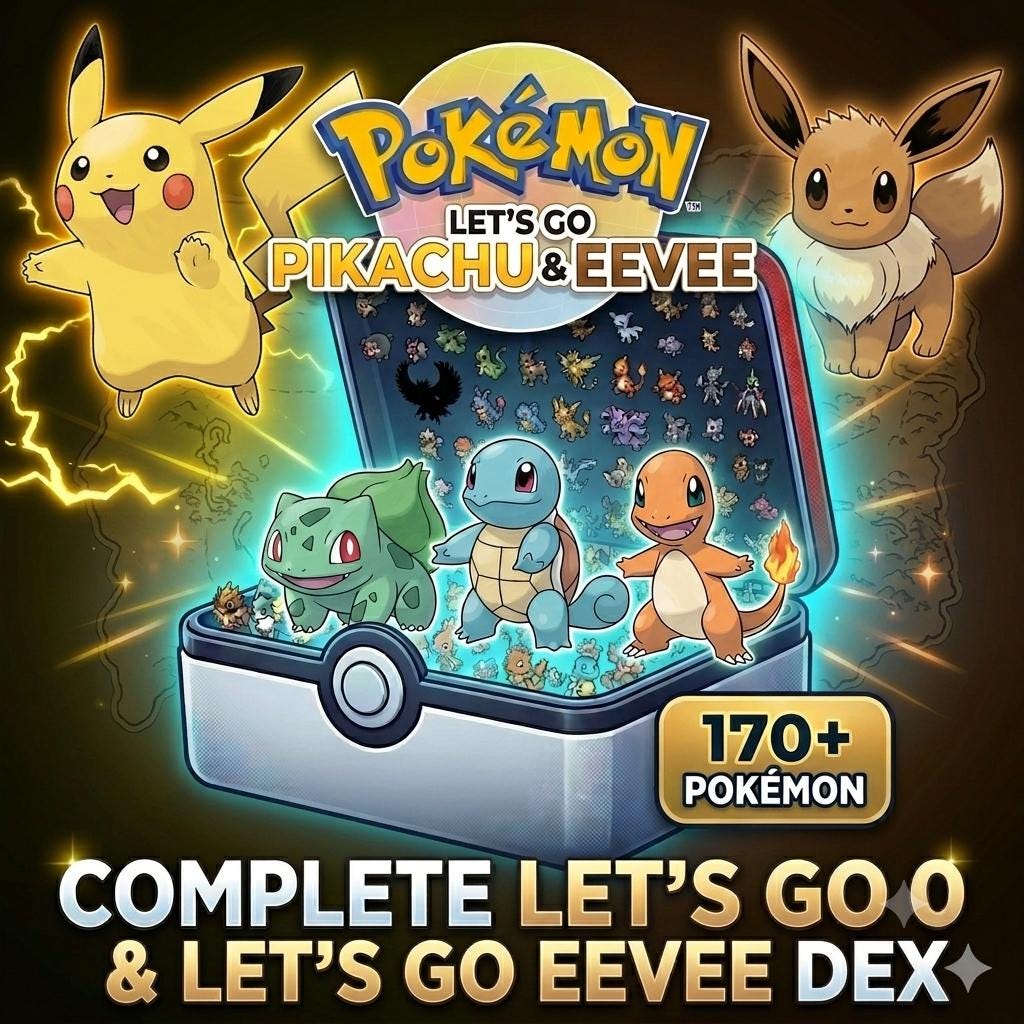 Complete Lets Go Pikachu Eevee Living Dex Pokémon HOME Kanto Pokedex – Pokémon HOME Transfers Pokémon card photo