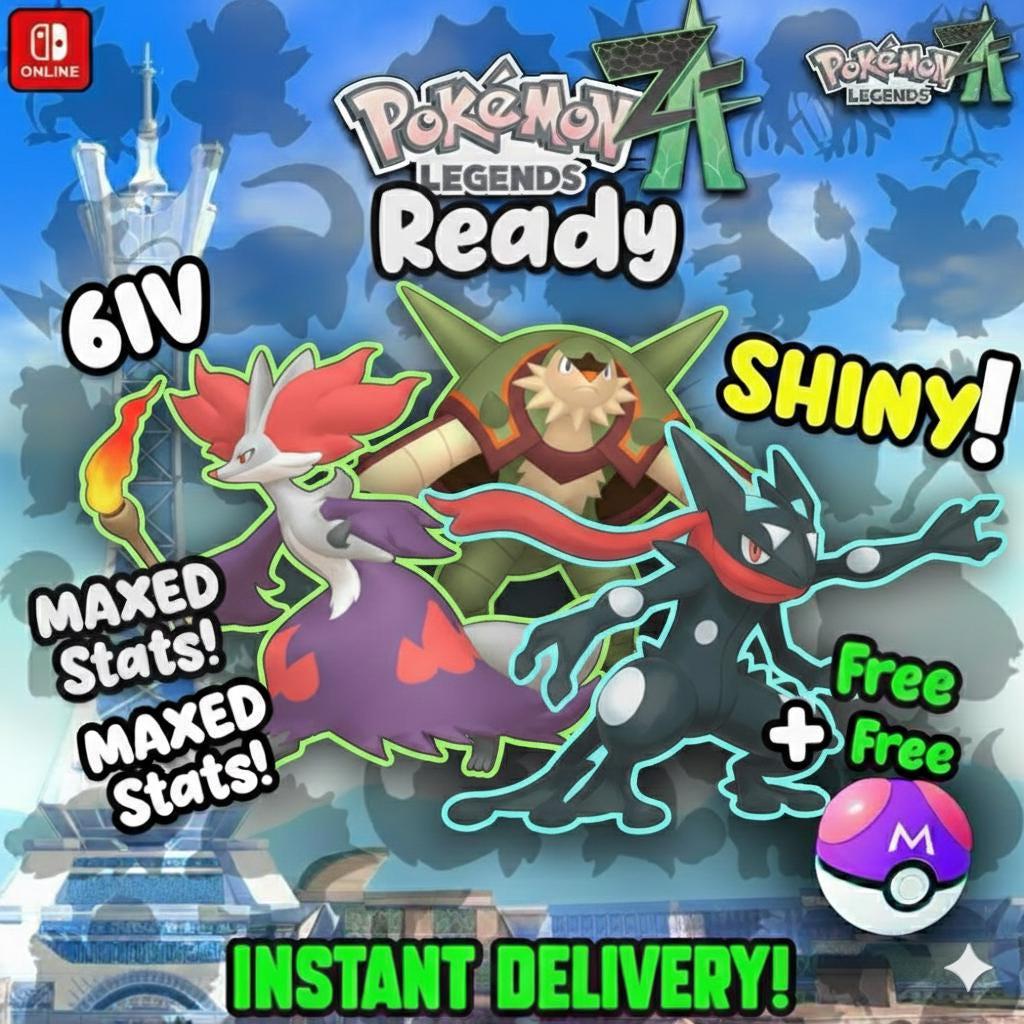 Pokemon Za Final STARTER Pack KALOS Shiny 6IV Pokémon Legends ZA 6IV Competitive Battle Ready Any Held Item Mega Evolution Pokedex – Pokémon Legends Z-A Pokémon card photo