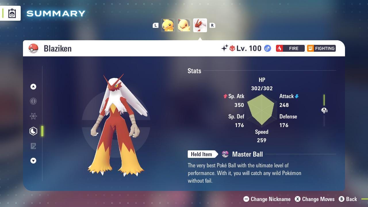 Foto de la carta Pokémon Blaziken variocolor Alfa Pokémon Legends Za Mega Dimension DLC 6IV competitivo listo para la batalla 2