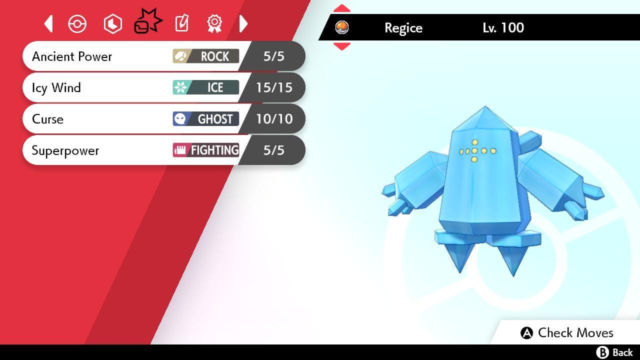 Shiny REGICE Pokemon Sword Shield 6IV Competitive Battle Ready Pokémon card photo 3