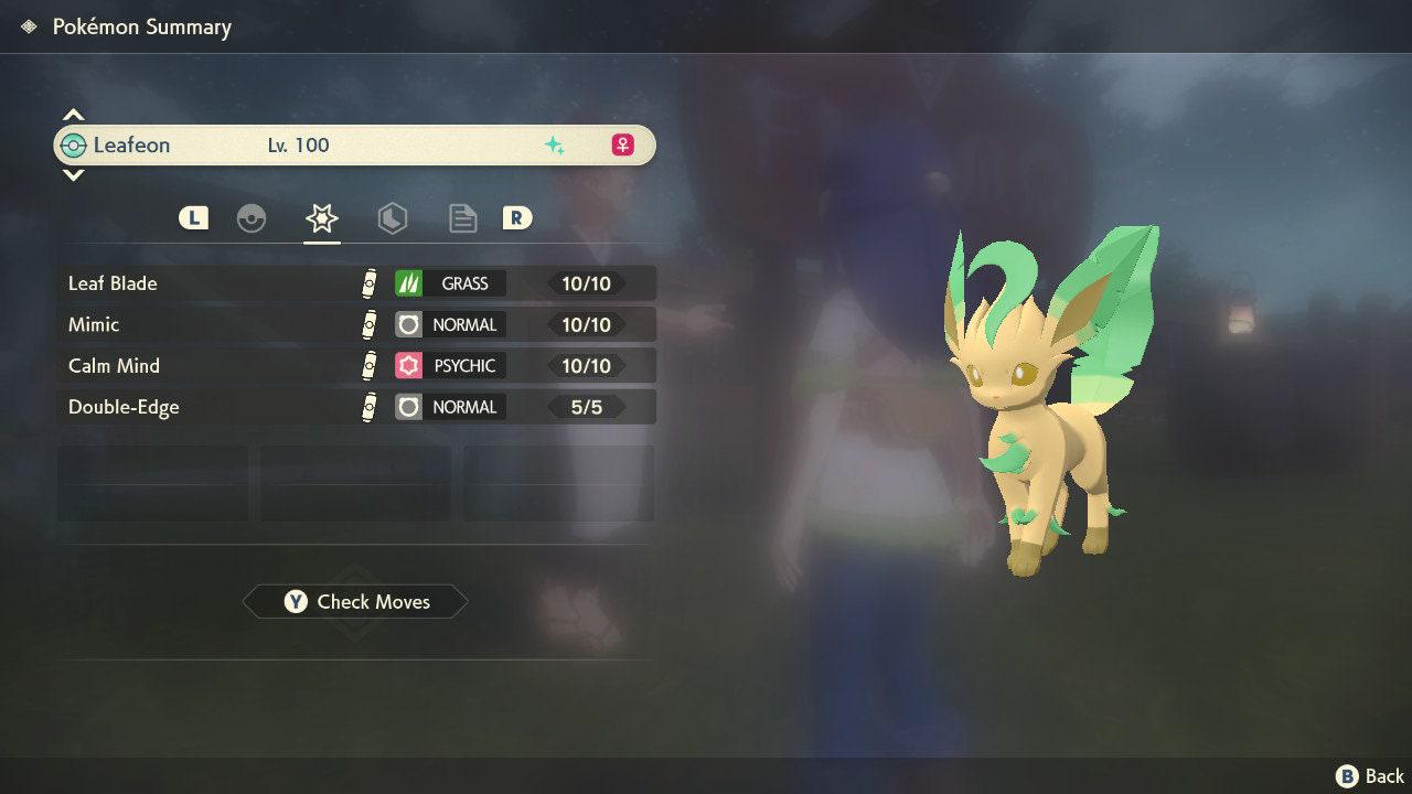 Shiny LEAFEON Pokemon Legends Arceus 6IV Competitive Battle Ready – Legends Arceus Pokémon card photo