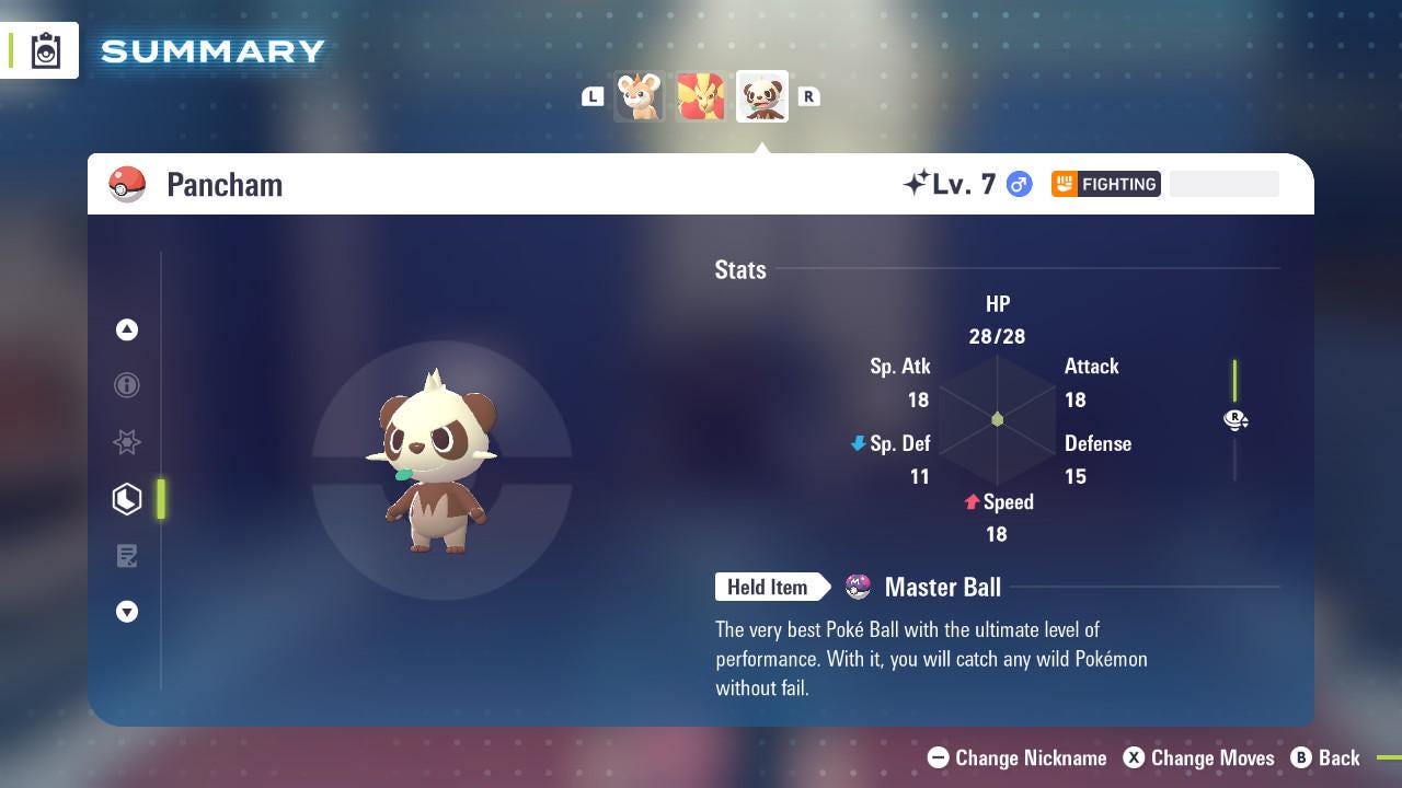 Shiny PANCHAM Pokémon Legends ZA 6IV Competitive Battle Ready Pokémon card photo