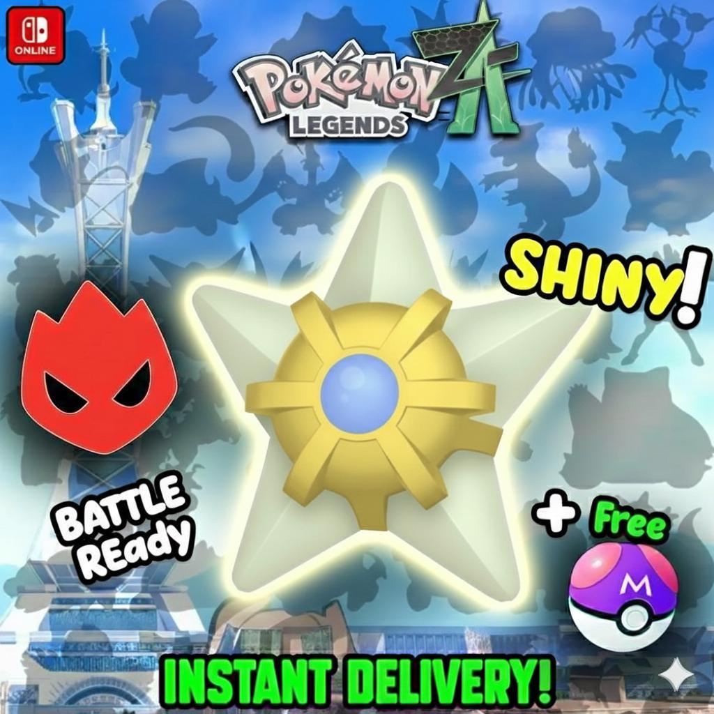 Shiny Alpha Staryu Pokémon Legends ZA 6IV Competitive Battle Ready – Pokémon Legends Z-A Pokémon card photo