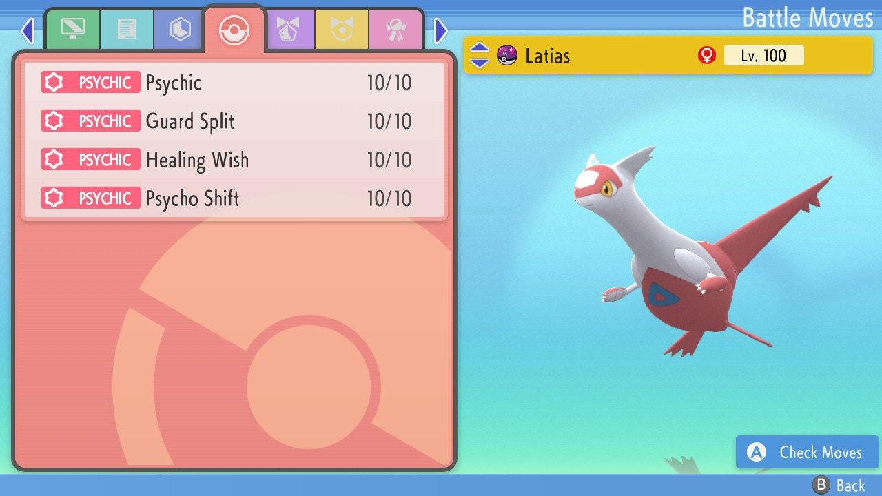 NON SHINY 6IV LATIAS Pokémon Brilliant Diamond and Shining Pearl 6IV Pokemon Competitive Battle Ready + EVs Free Shiny Ev Trained – Brilliant Diamond & Shining Pearl Pokémon card photo