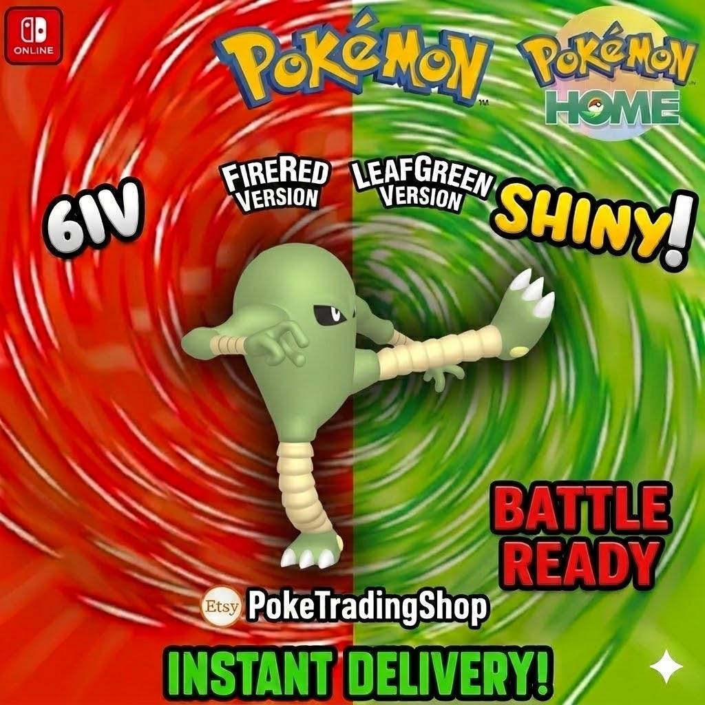 Foto de la carta Pokémon HITMONLEE VARIOCROMÁTICO Pokémon Rojo Fuego Verde Hoja 6IV Competitivo Listo para la Batalla