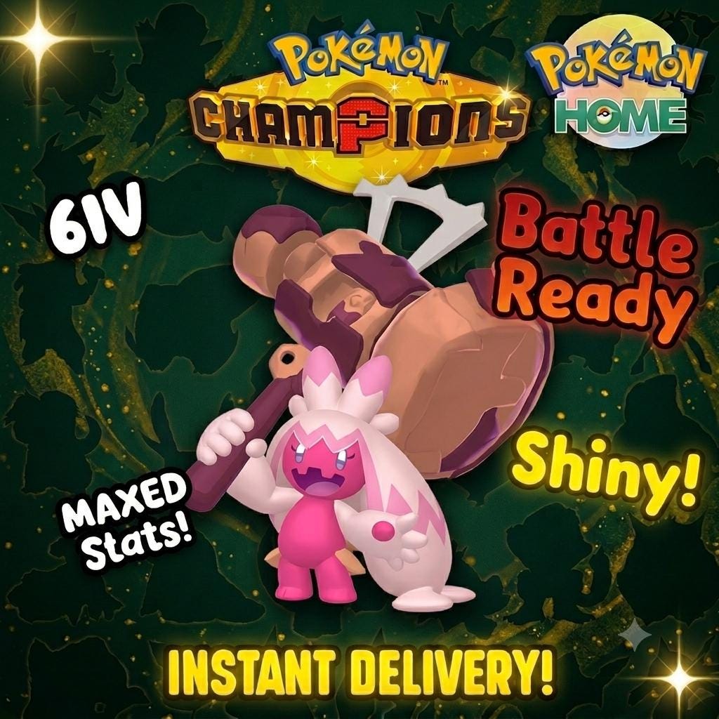 Shiny Tinkaton Pokémon Champions 6IV Competitive Battle Ready Pokémon card photo