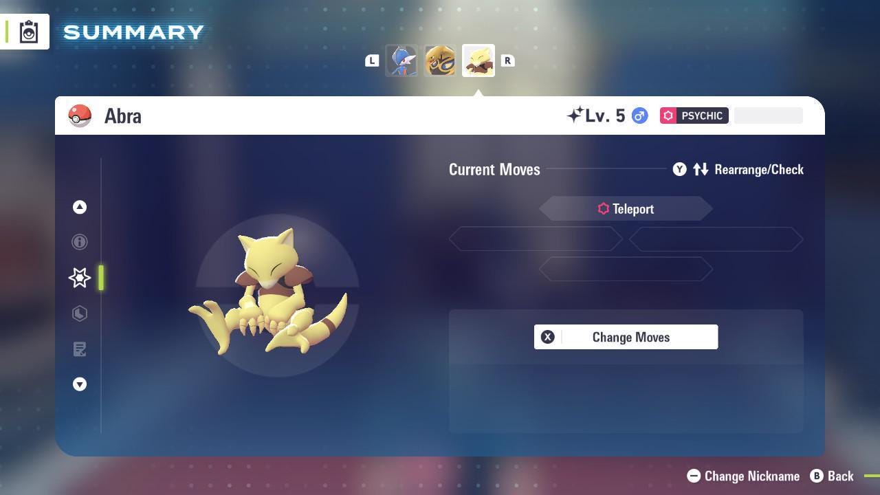 Foto de la carta Pokémon Shiny ABRA Pokémon Legends ZA 6IV Competitivo Listo para la Batalla 3