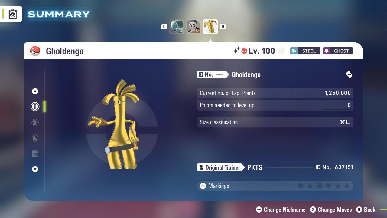 Foto de la carta Pokémon Gholdengo Alfa Shiny 6IV Competitivo Listo para la Batalla 3