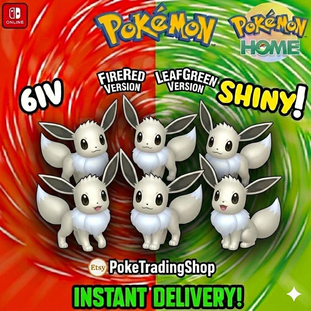Pokémon FIRERED LEAFGREEN Authentic EEVEELUTION Shiny Eevee Mega Bundle Pack Pokemon Home Transfer Switch 2 30th Anniversary Pokémon card photo