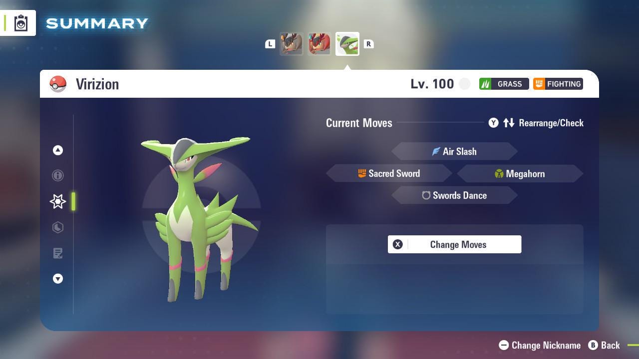 Non Shiny 6IV Virizion Pokemon Legends Za Mega Dimension DLC 6IV Competitive Battle Ready Pokémon card photo 3