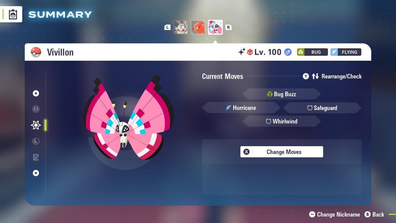 Foto de la carta Pokémon Shiny Alpha Vivillon Pokémon Legends ZA 6IV Listo para la Batalla Competitiva 3