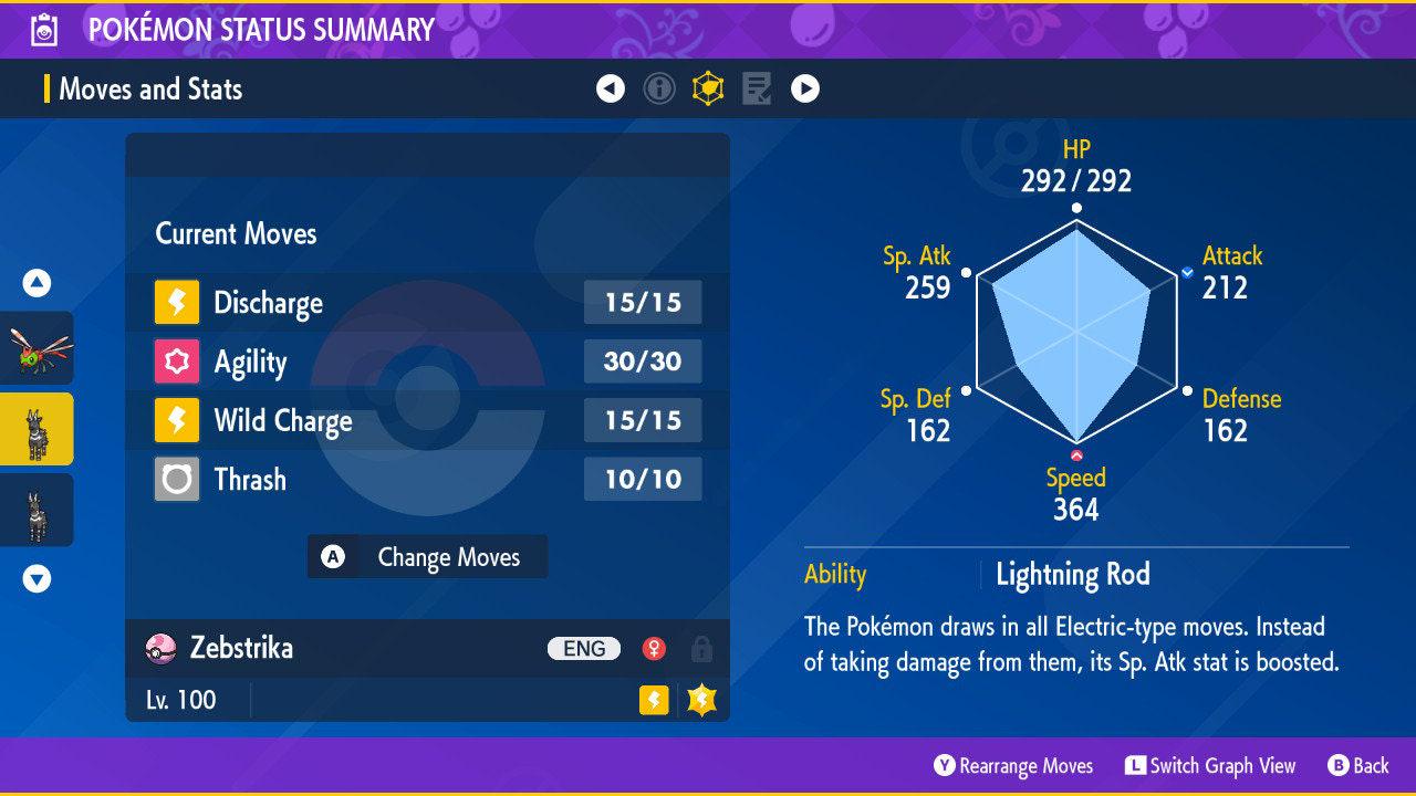 Фото покемона Shiny ZEBSTRIKA Pokémon Scarlet and Violet 6IV Готовый к битве 2