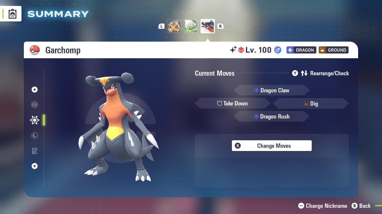 Pokemon Za ALPHA Shiny 6IV Garchomp + Mega Stone Garchompite Competitive Battle Ready Any Held Item Mega Evolution Z A ZA Pokémon card photo 4
