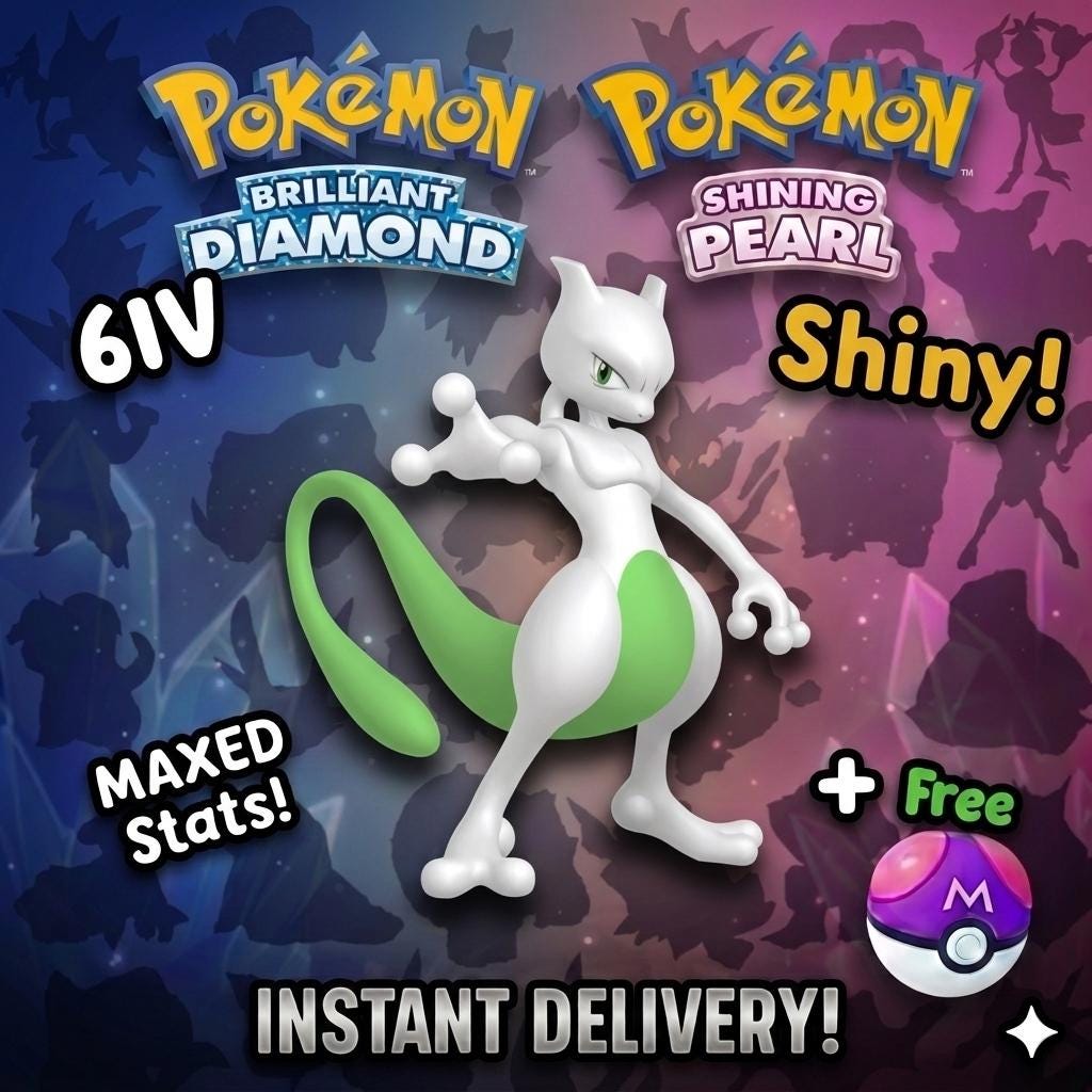 Shiny Mewtwo Pokemon Brilliant Diamond Shining Pearl 6IV Competitive Battle Ready – Brilliant Diamond & Shining Pearl Pokémon card photo